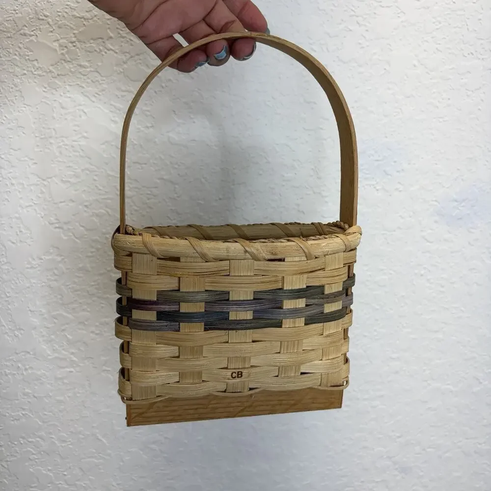 CB Cracker Barrel? Wall Pocket Basket With Hooks For Keys, retro, vintage, decor